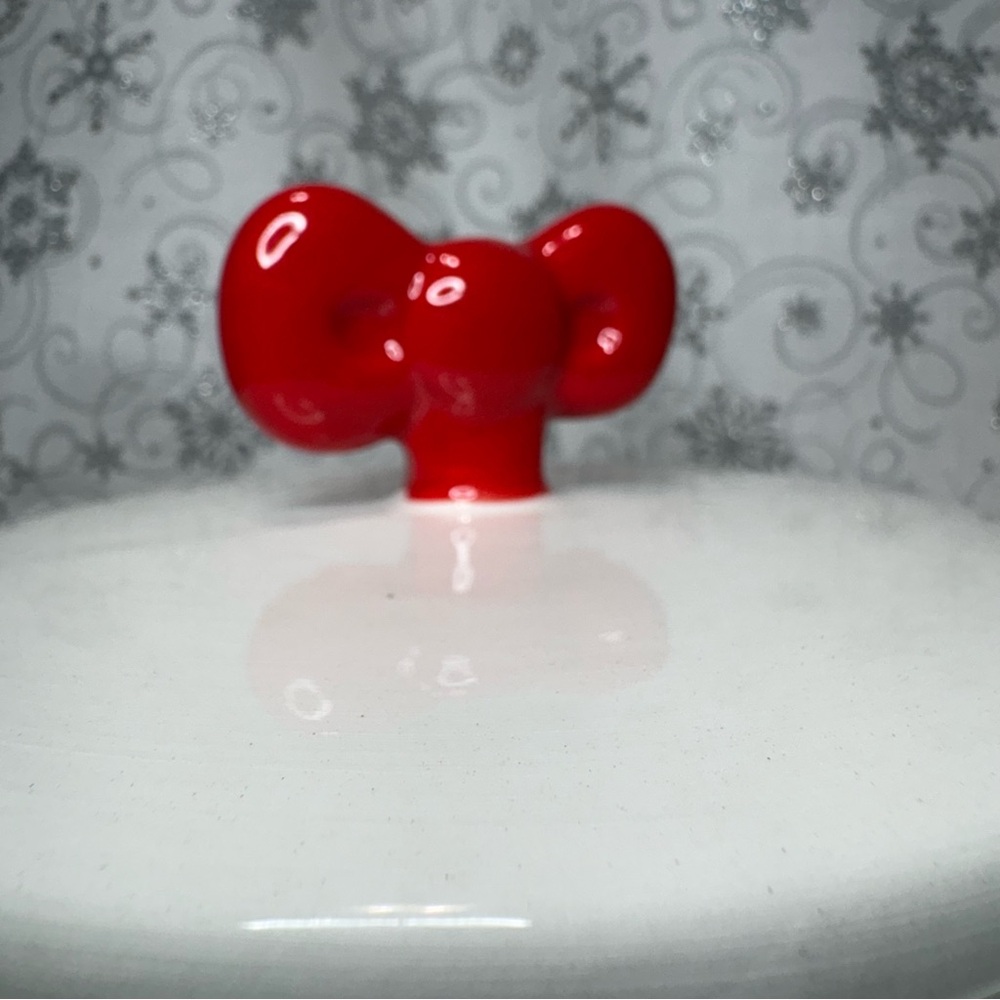 Sanrio Christmas Hello Kitty Wreath Snowflake Canister Cookie Jar w/Bow Topper - Picture 7 of 12